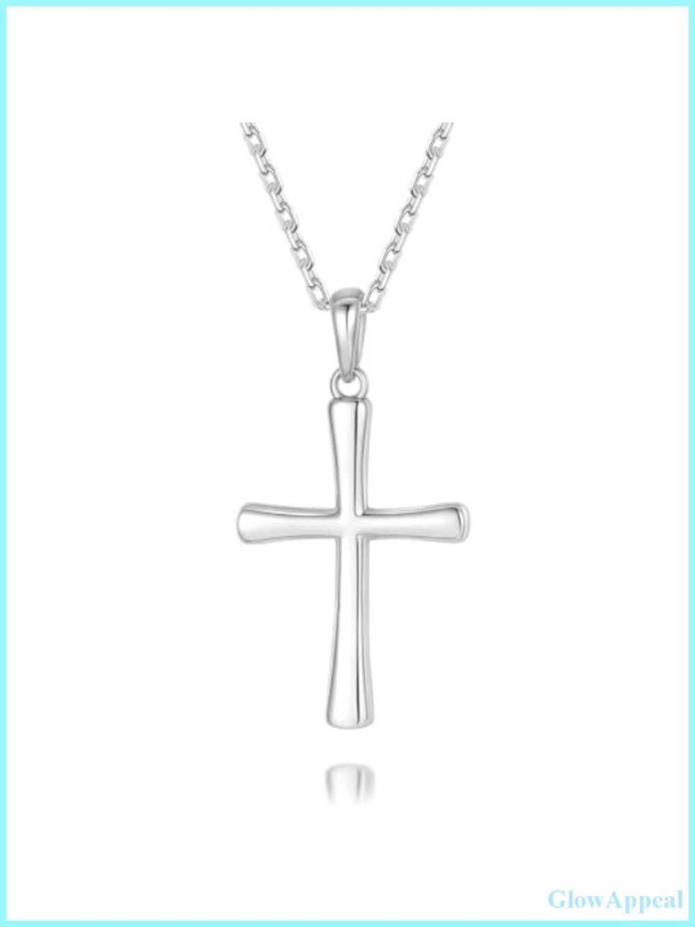 Handcrafted S925 Sterling Silver Cross Necklace for Women, 18+2 Inch